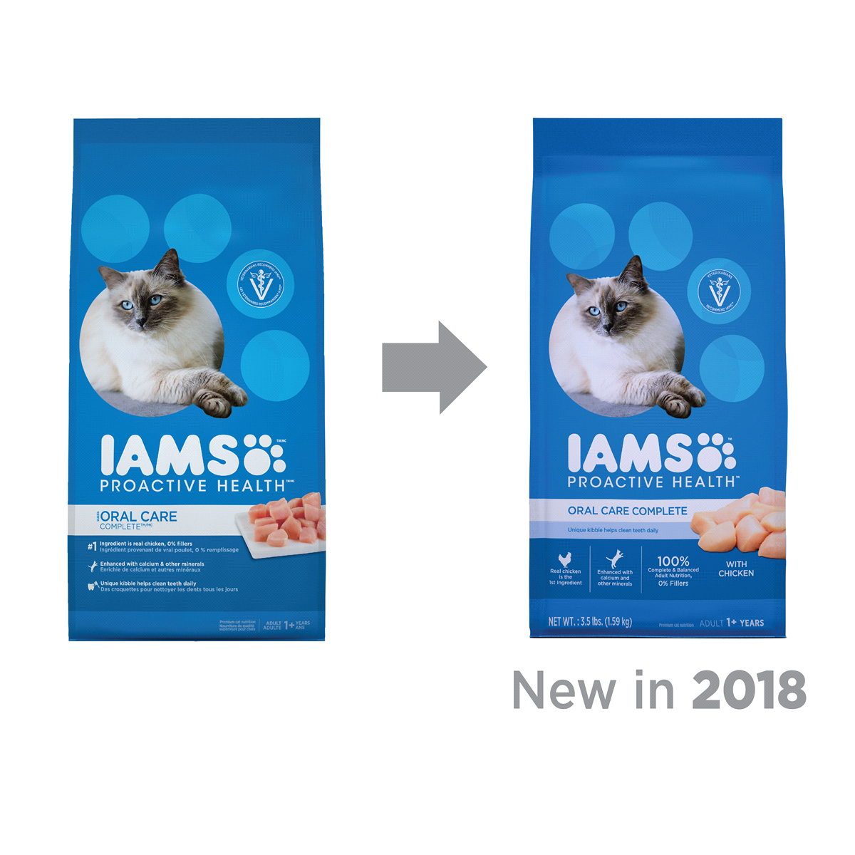 slide 4 of 4, IAMS Proactive Health Oral Care Complete With Chicken Dry Cat Food, 7 lb