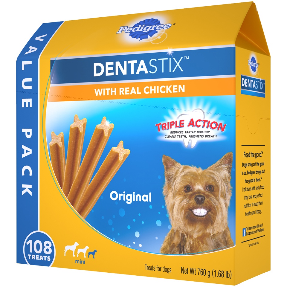 slide 3 of 9, Pedigree Dentastix Original Chicken Dental Dog Treats - 108ct, 26.1 oz