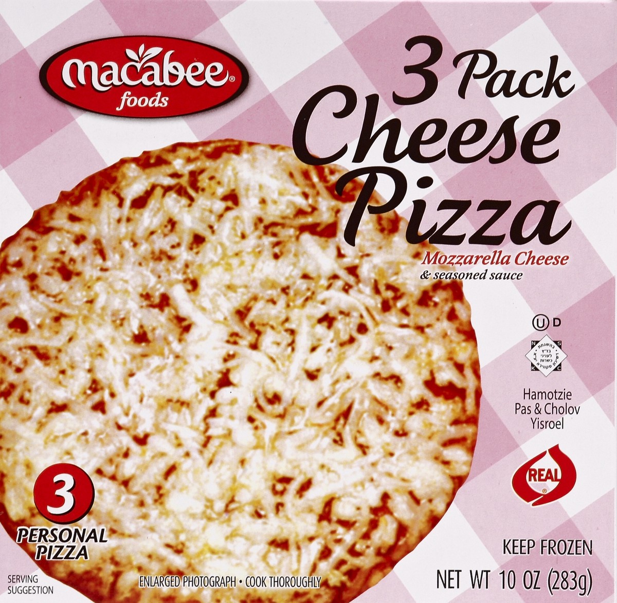 slide 1 of 5, Macabee Cheese 3Pak Pizza, 9.25 oz