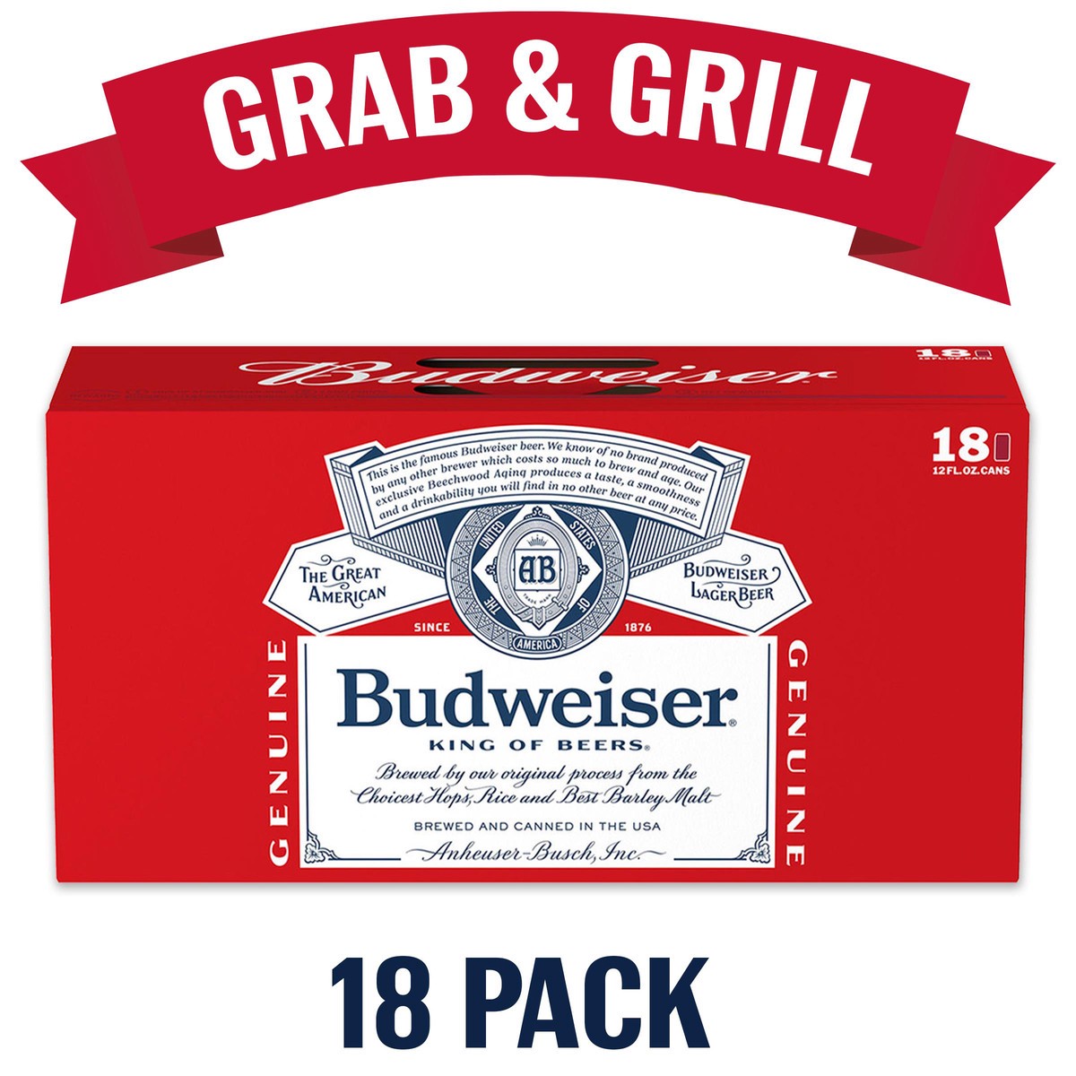 slide 1 of 4, Budweiser Beer, 18 ct; 12 oz