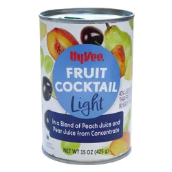 Hy-vee Light Fruit Cocktail In A Blend Of Peach Juice And Pear Juice From Concentrate