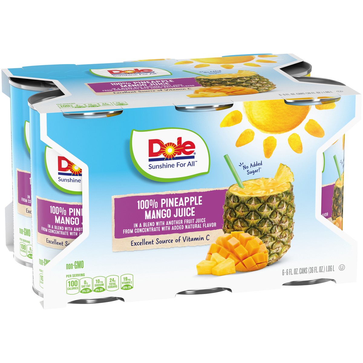 slide 9 of 9, Dole 100% Juice, Pineapple Mango- 6 ct, 6 ct