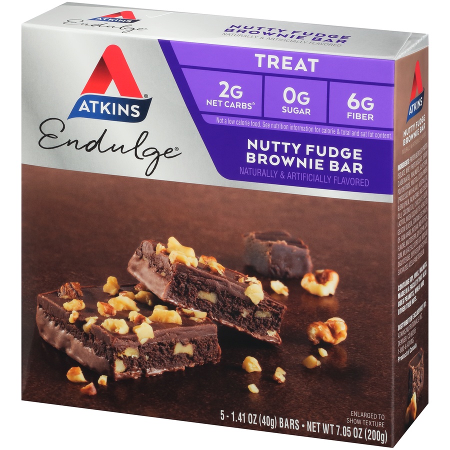 slide 3 of 8, Atkins Endulge Nutty Fudge Brownie Bars, 5 ct; 1.41 oz