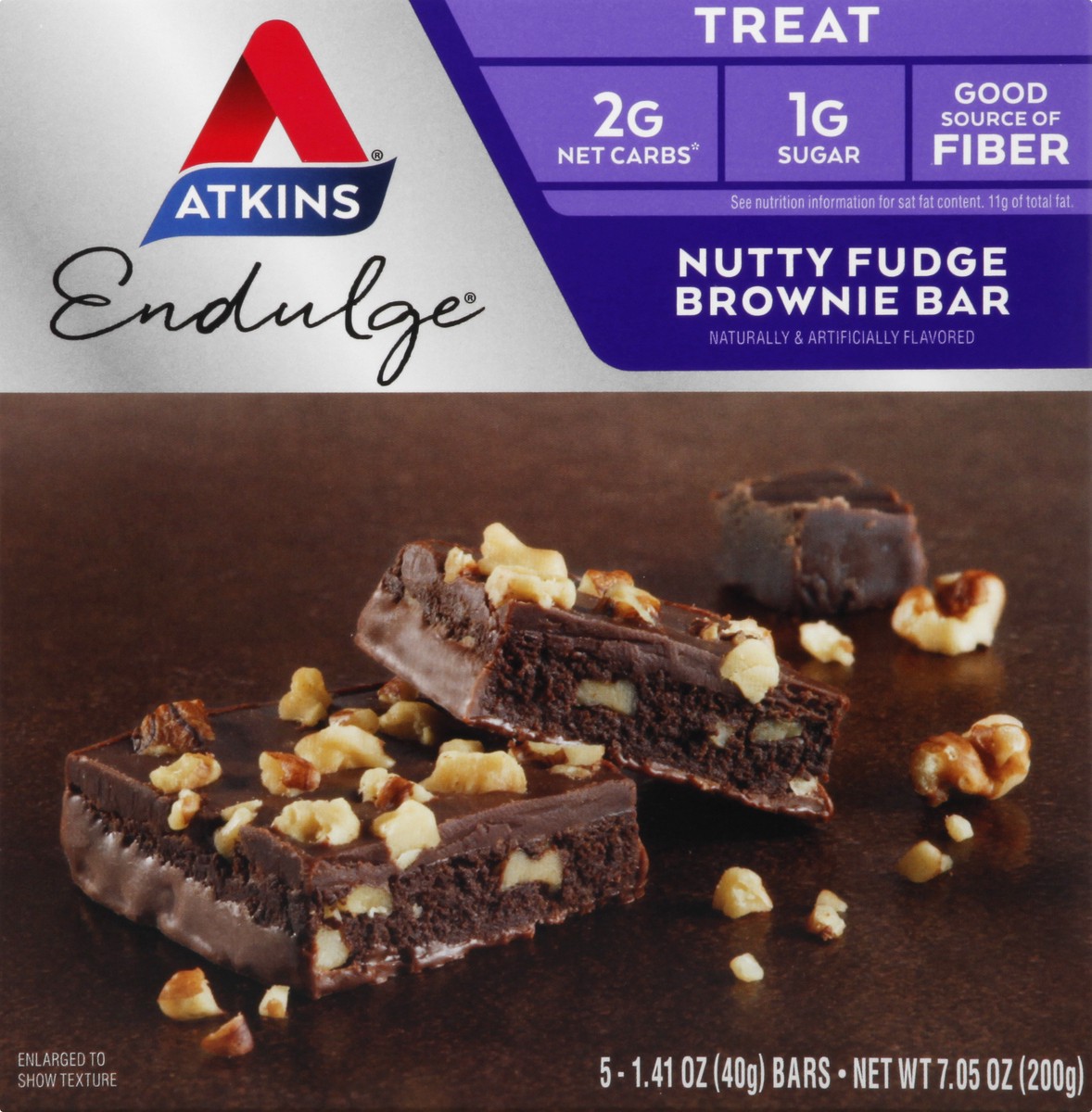 slide 6 of 9, Atkins Endulge Nutty Fudge Brownie Bars, 5 ct; 1.41 oz