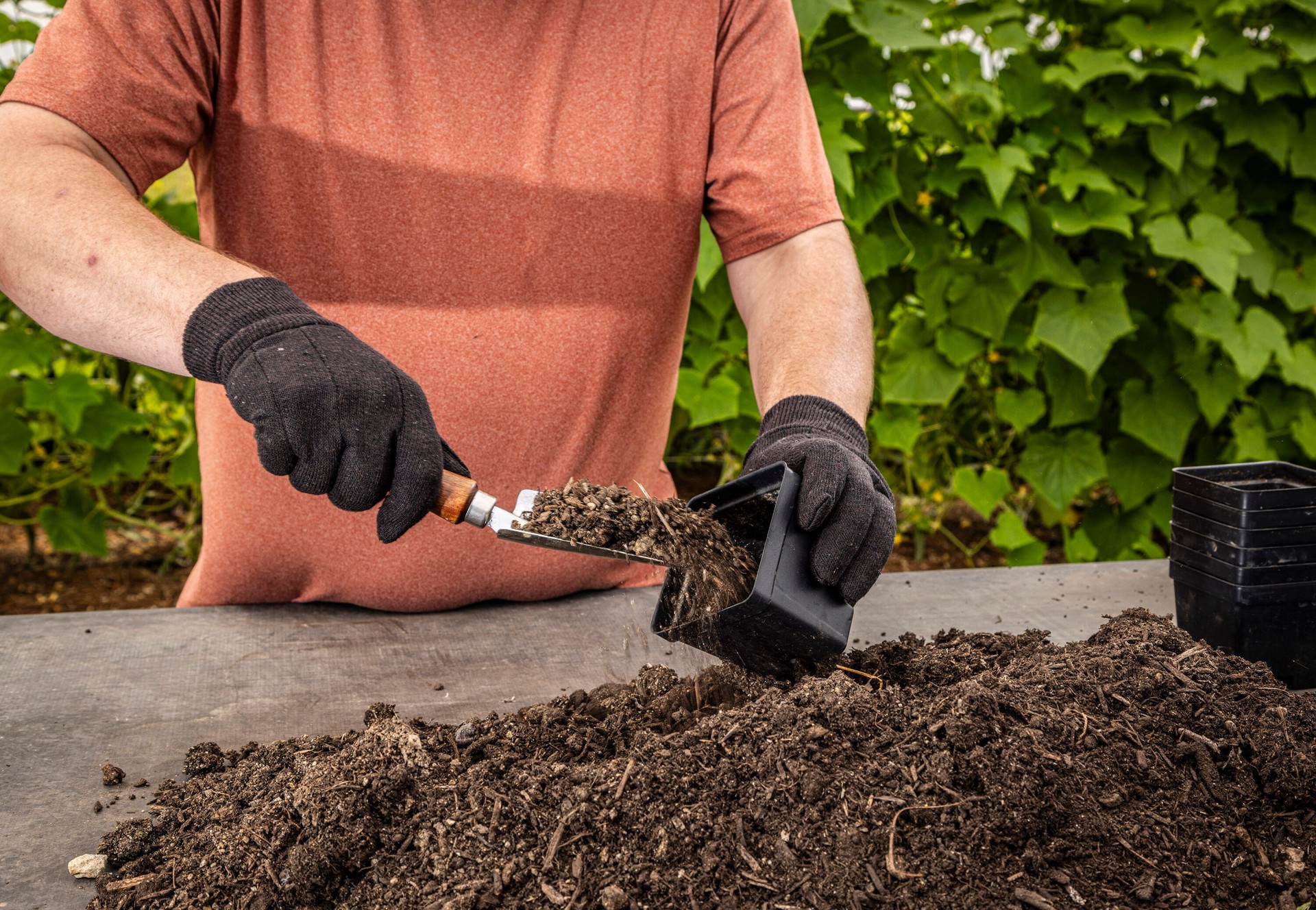 slide 4 of 4, Project Source Large Brown Poly/Cotton Gardening Gloves 3 -Pairs, 1 ct