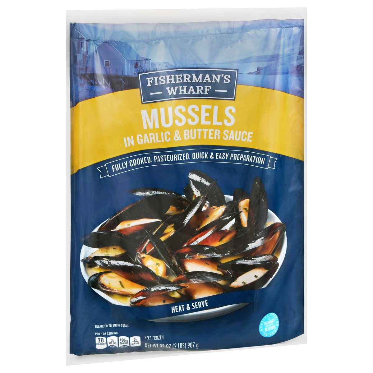 slide 3 of 14, Fisherman's Wharf Mussels in Garlic & Butter Sauce 32 oz, 32 oz