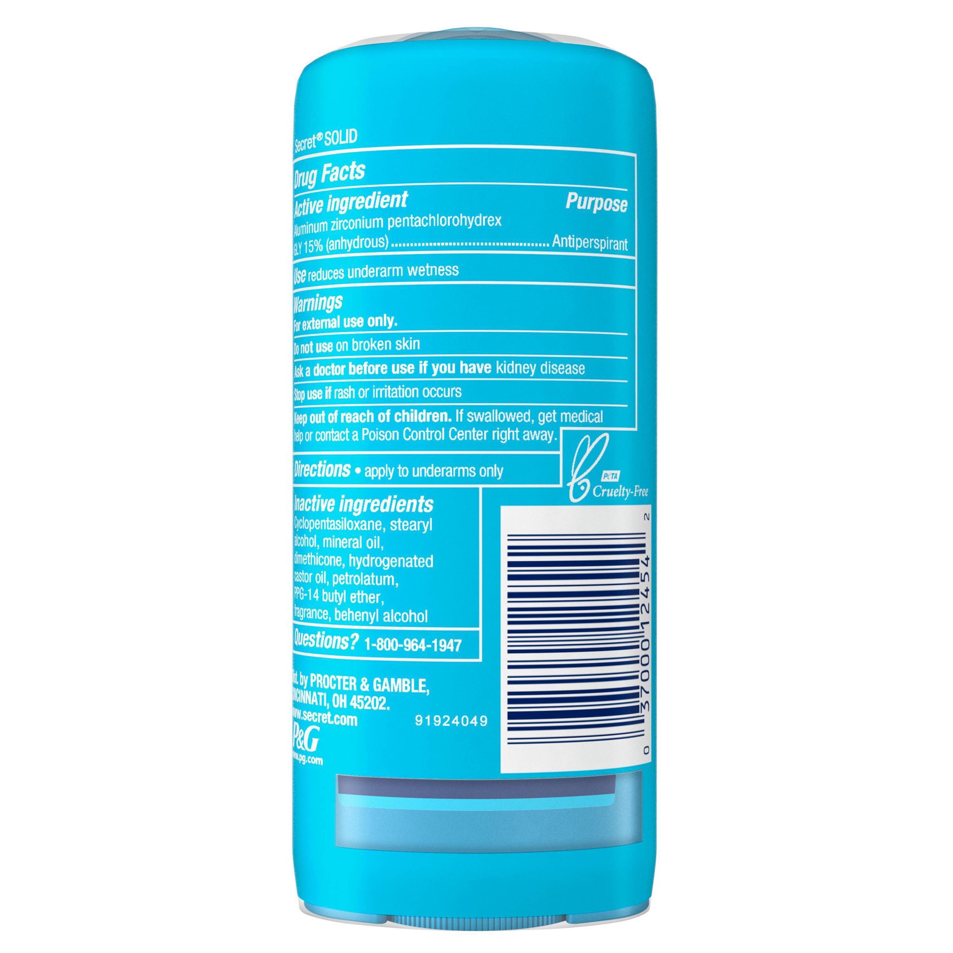 slide 7 of 11, Secret Wide Solid Antiperspirant and Deodorant, Powder Fresh, 2.7 oz, 2 ct