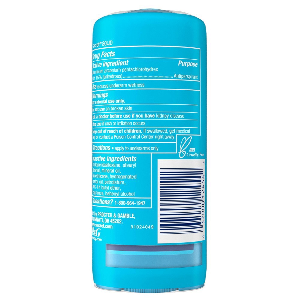 slide 5 of 11, Secret Wide Solid Antiperspirant and Deodorant, Powder Fresh, 2.7 oz, 2 ct