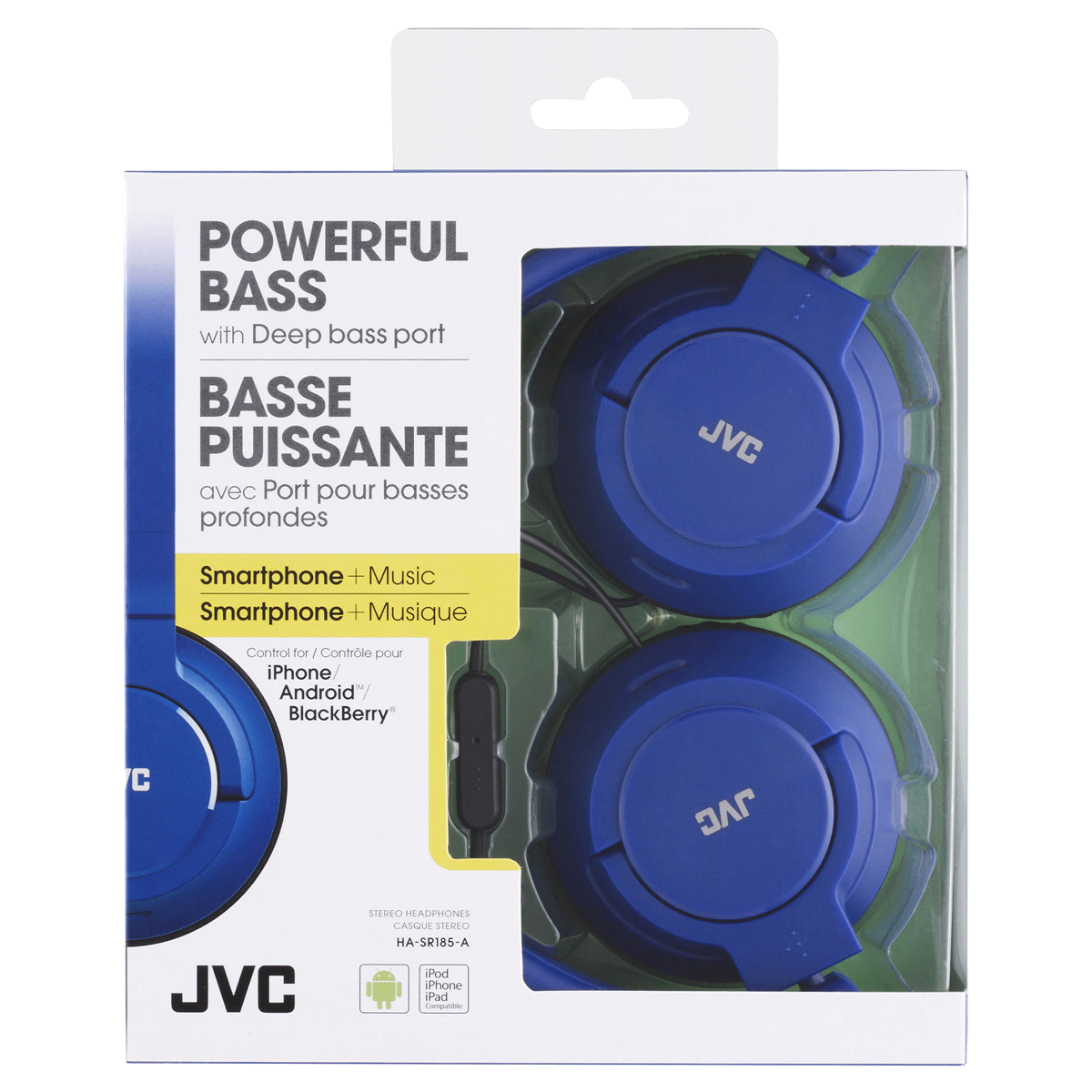 slide 2 of 2, JVC Lightweight On Ear Headphones with Microphone and One Button Remote, Blue, 1 ct