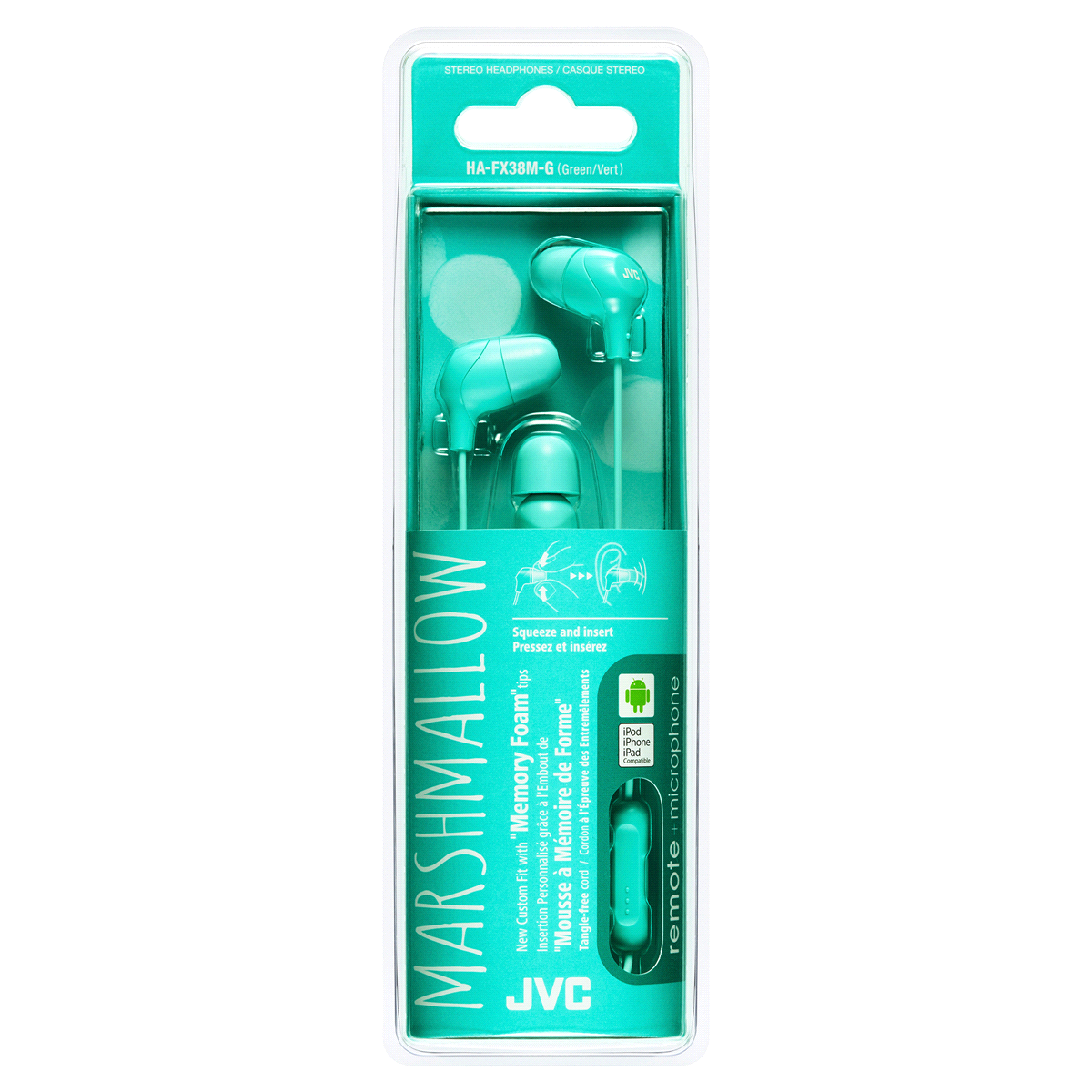 slide 2 of 2, JVC Marshmallow Headphones, Green, 1 ct