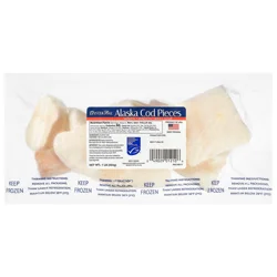 Oyster Bay Wild Caught Boneless Skinless Alaska Cod Pieces Frozen