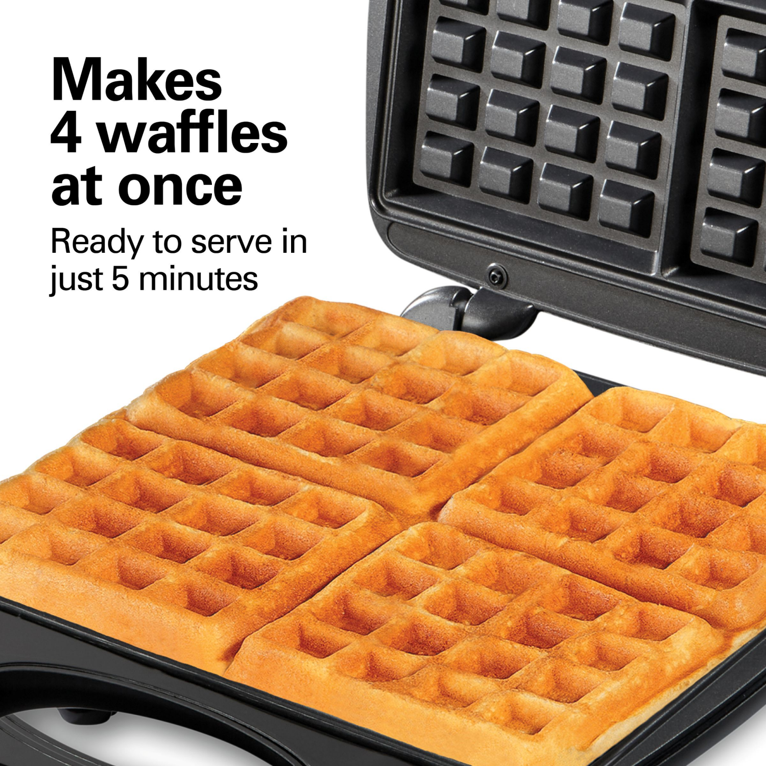 slide 2 of 2, Hamilton Beach 4 Square Belgian Waffle Maker - Stainless Steel, 1 ct