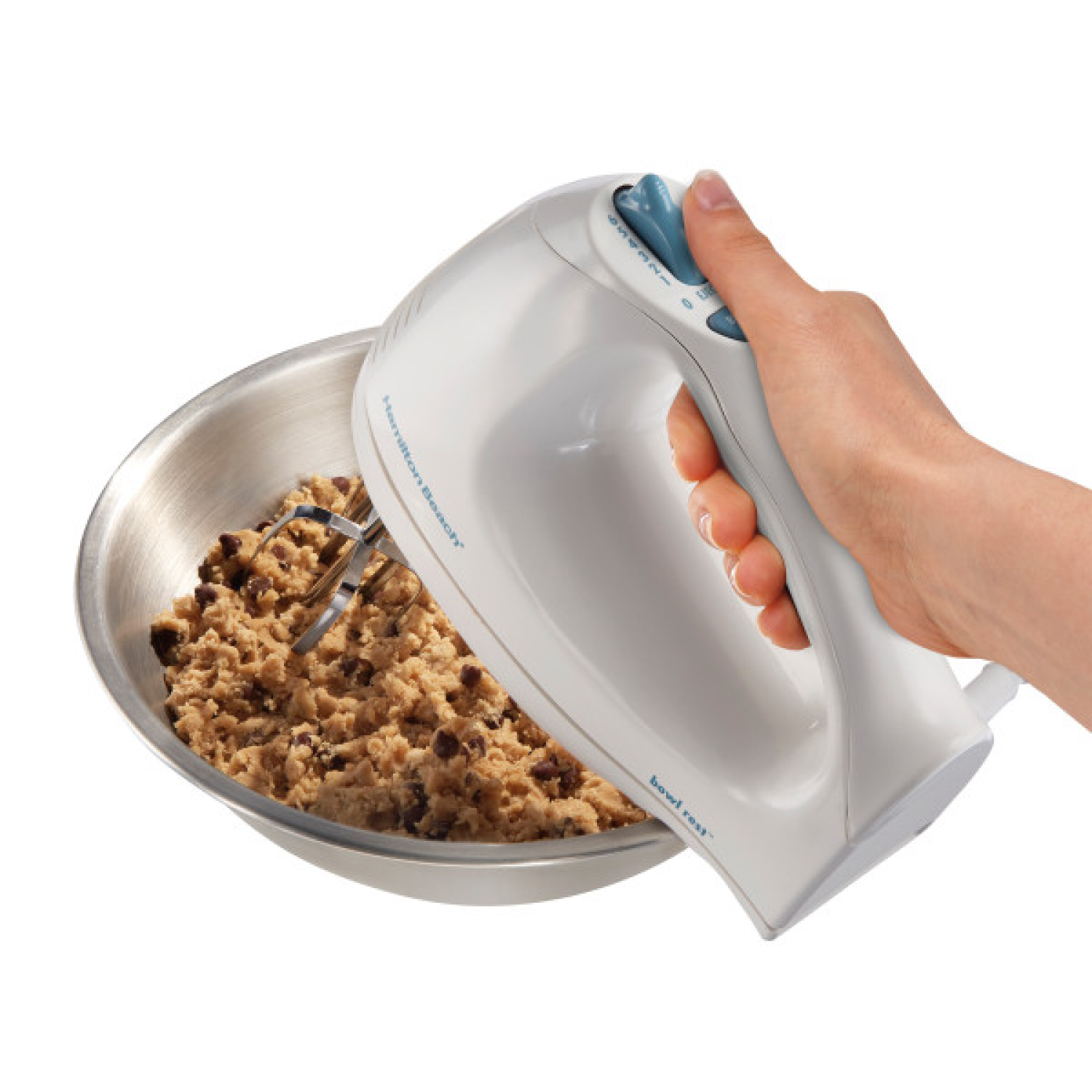 slide 2 of 3, Hamilton Beach White 6-Speed Hand Mixer with Bowl Rest, 1 ct