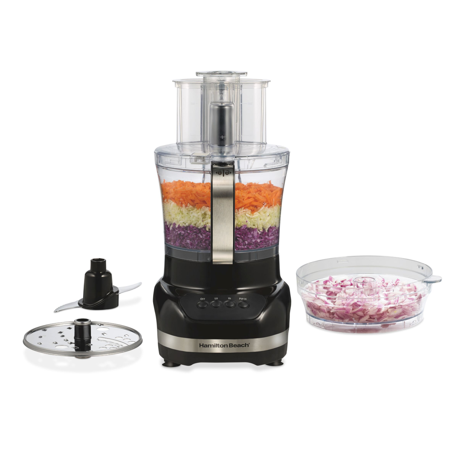 slide 1 of 4, Hamilton Beach Big Mouth Duo Bowl Food Processor - Black 70580, 1 ct