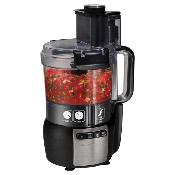 slide 1 of 1, Hamilton Beach Black Stack and Snap 10-Cup Food Processor, 1 ct