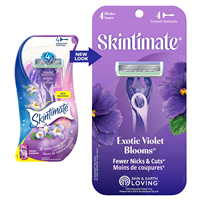 slide 23 of 25, Skintimate Exotic Violet Blooms Disposables, 4 ct