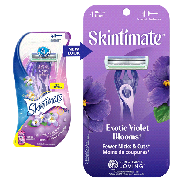 slide 5 of 25, Skintimate Exotic Violet Blooms Disposables, 4 ct