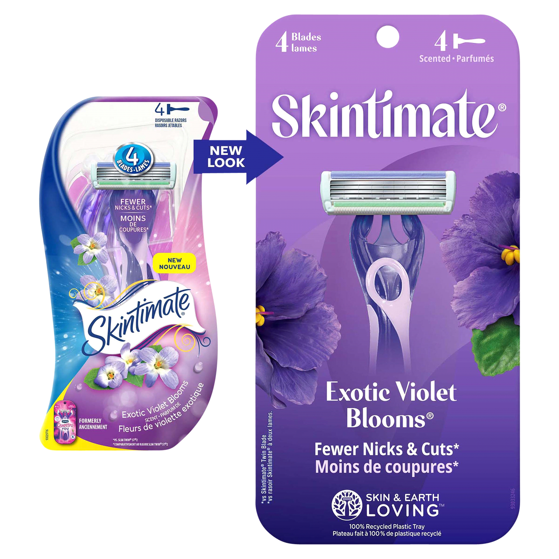 slide 20 of 25, Skintimate Exotic Violet Blooms Disposables, 4 ct