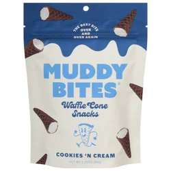 Muddy Bites Cookies 'N Cream Waffle Cone Snacks 2.33 oz