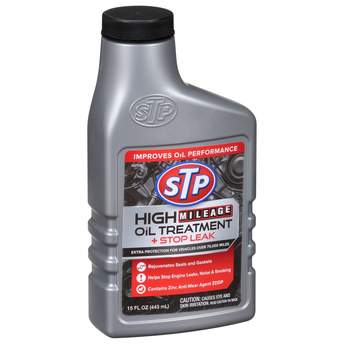 slide 2 of 9, STP High Mileage Oil Treatment + Stop Leak - 15 FL OZ, 15 fl oz