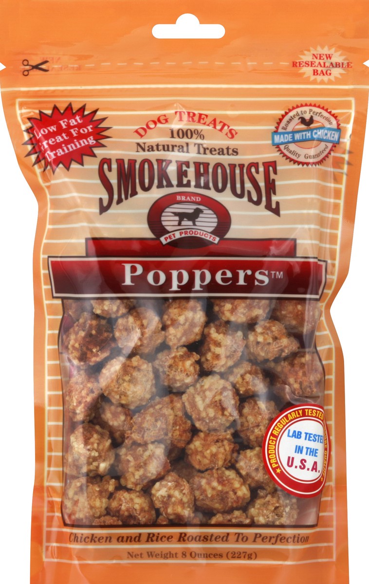 slide 2 of 3, Smokehouse Poppers 100% Natural Chicken and Rice Dog Treats 8 oz, 8 oz