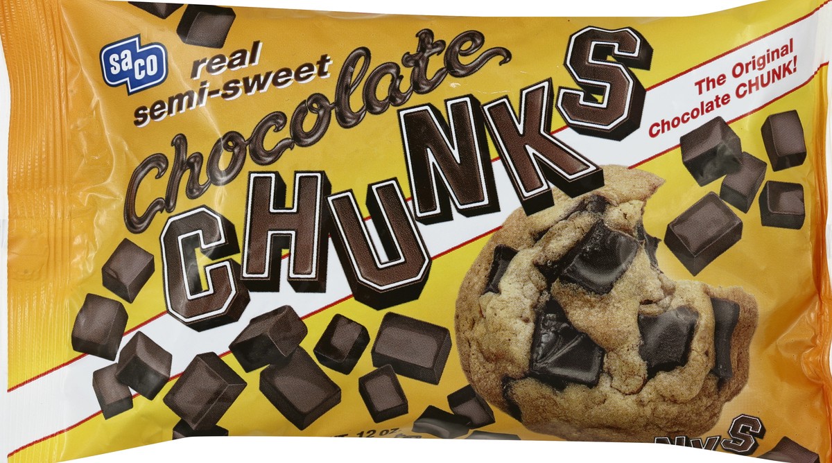 slide 5 of 5, Saco Chocolate Chunks 12 oz, 12 oz