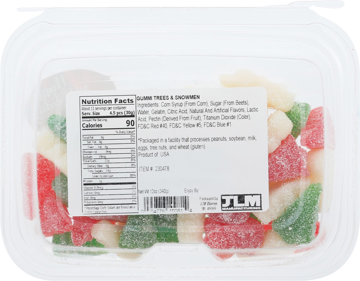 slide 8 of 13, JLM Manufacturing Trees & Snowmen Gummi 12 oz, 12 oz