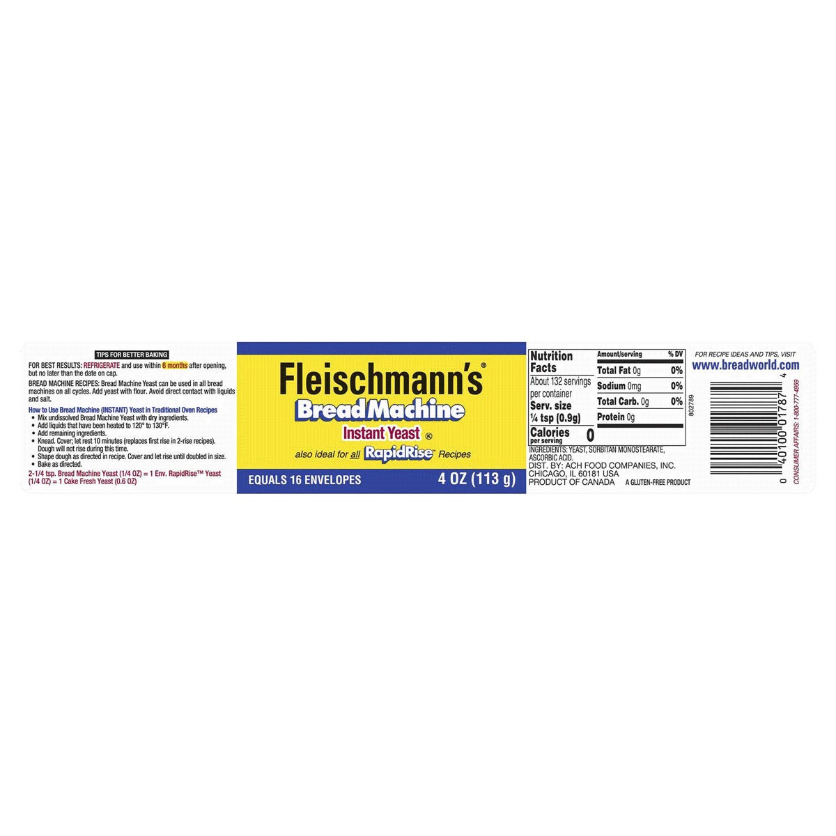 slide 2 of 2, Fleischmann's Bread Machine Yeast, 4 oz