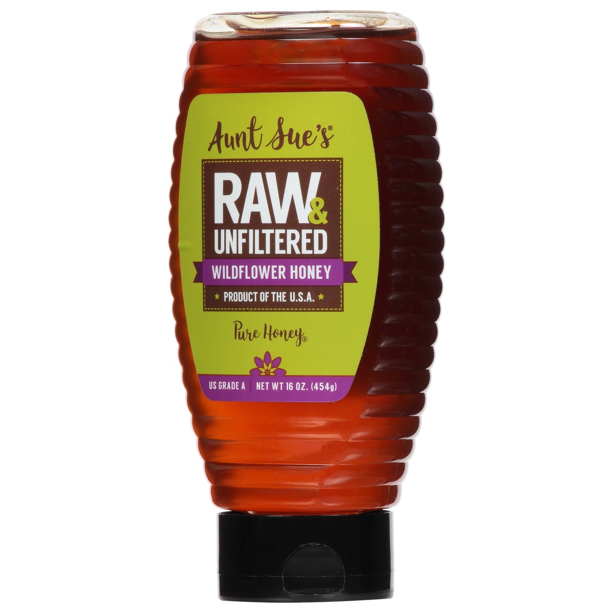 slide 3 of 9, Aunt Sue's Raw & Unfiltered Wildflower Honey 16 oz, 