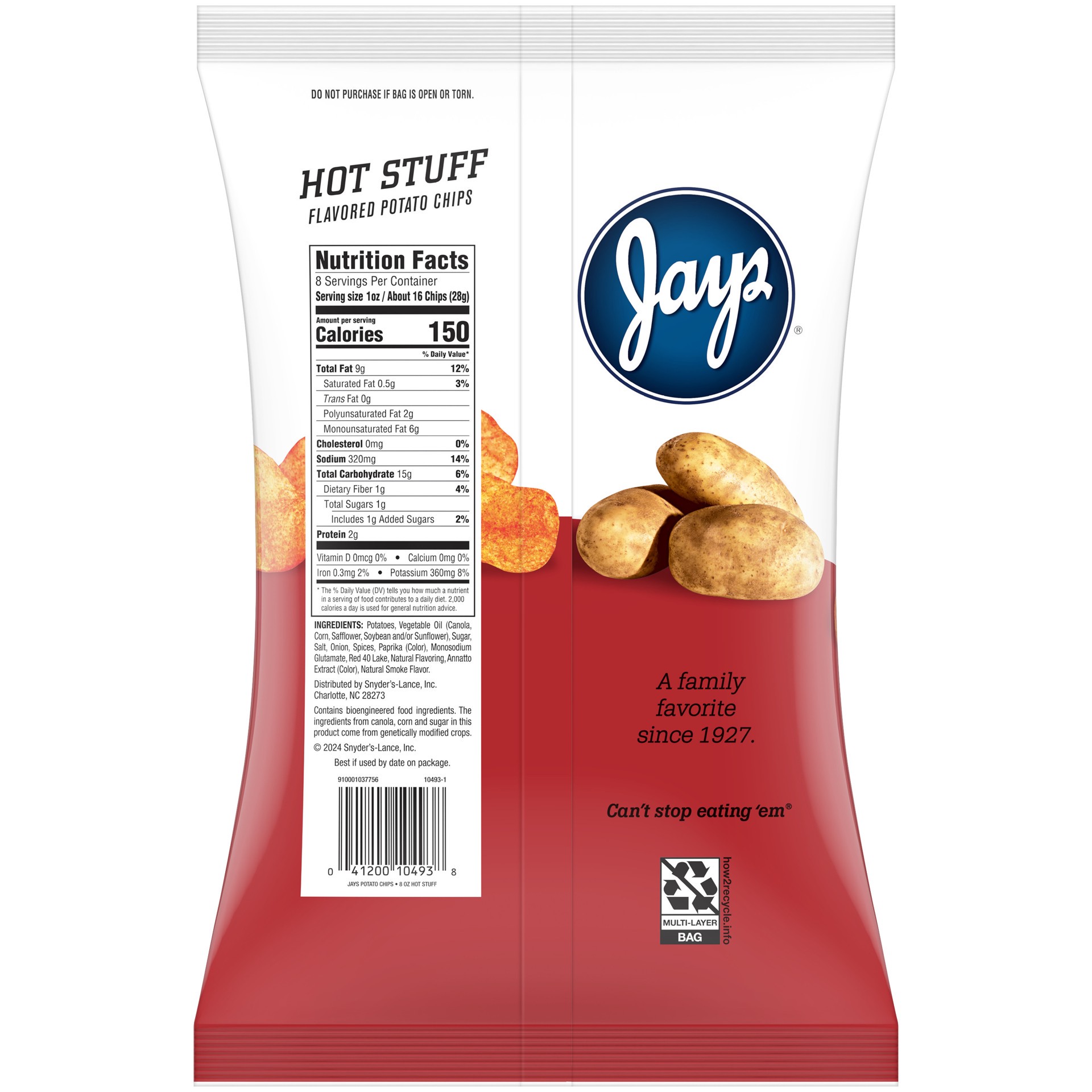 slide 6 of 6, Jay's Hot Stuff Chips - 8 oz, 8 oz