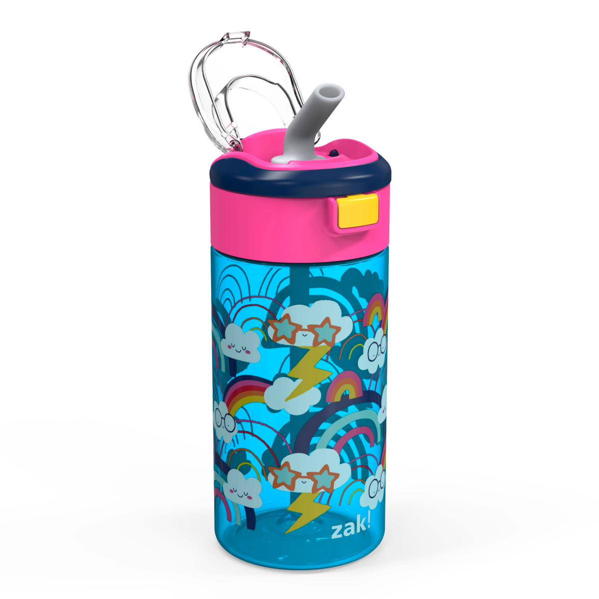 slide 1 of 1, Zak! Designs Genesis Flex Reusable Plastic Water Bottle – Blue Starpower, 18 oz