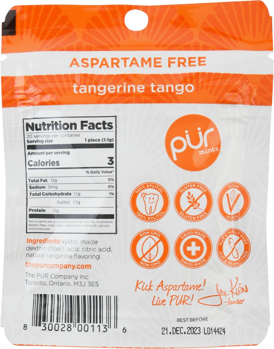 slide 6 of 12, Pur Gum Tangerine Mints Tango, 0.7 oz