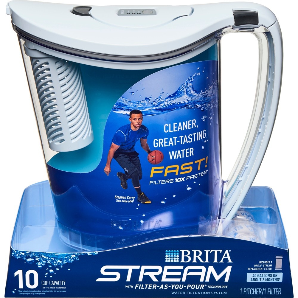slide 2 of 11, Brita Stream Hydro Filter as You Pour Water Pitcher 10 Cup, 1 ct