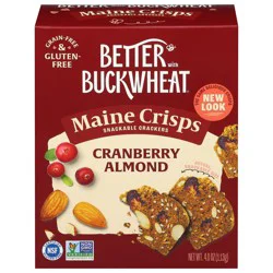 Maine Crisp Cranberry Almond Buckwheat Crackers 4 oz