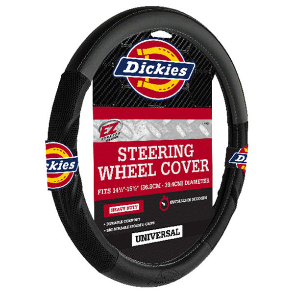 slide 1 of 5, Dickies Icon Black & Grey Dura Grip Steering Wheel Cover, 1 ct