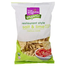 True Goodness Organic Tortilla Chip Restaurant White Sea Salt Lime 10.1 oz