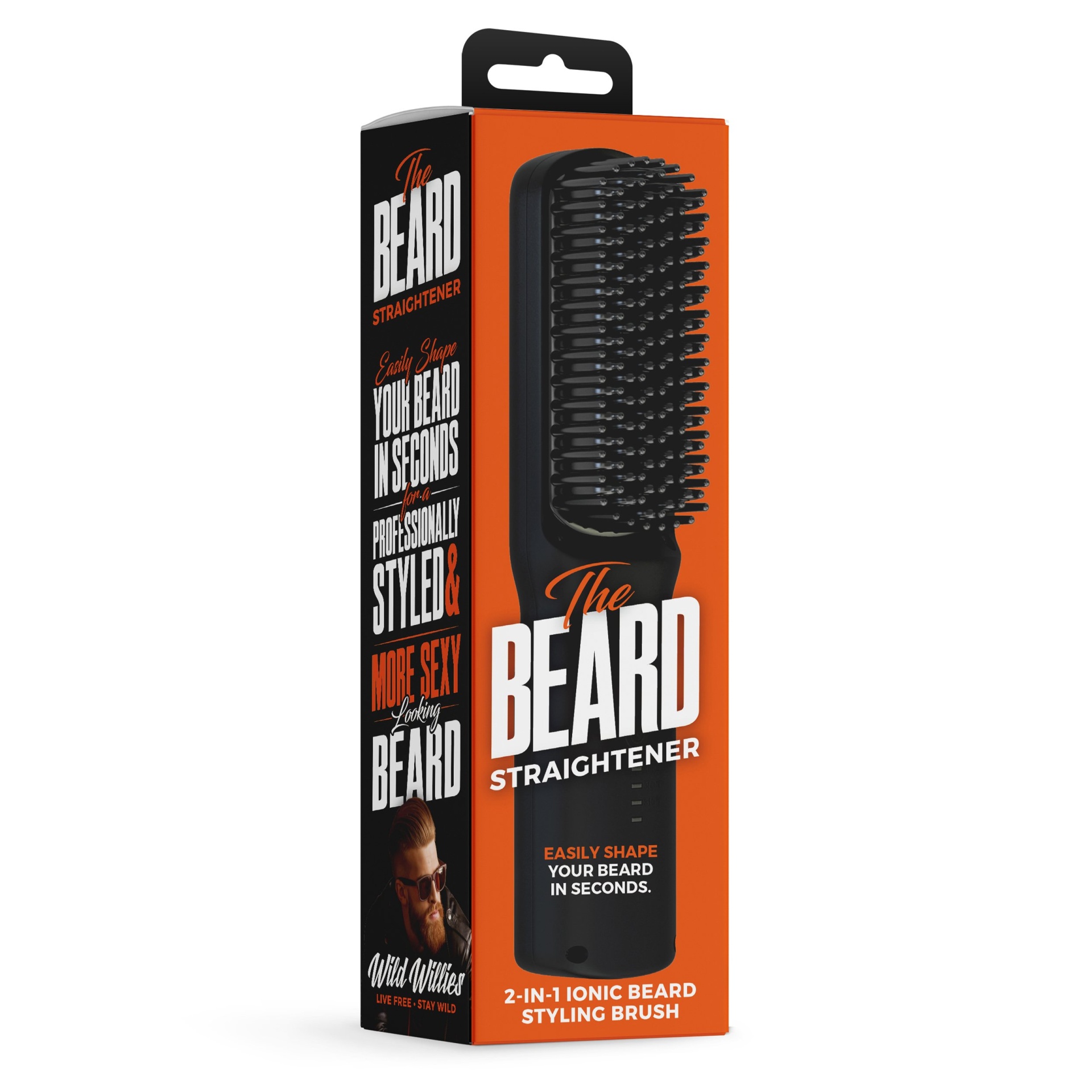 slide 1 of 1, Wild Willies Heated 2-In-1 Ionic Beard Styling Brush, 1 ct