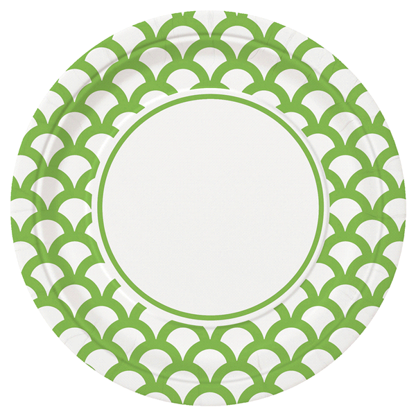 slide 1 of 1, Lime Green Scallop Dessert Plates, 30 ct