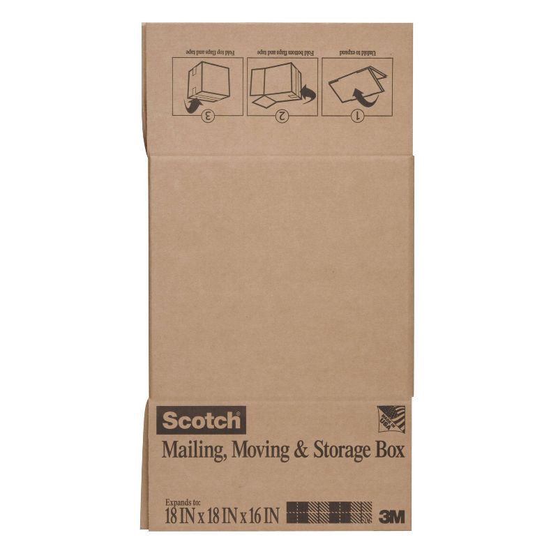 slide 1 of 5, Scotch 18" x 18" x 16" Mailing, Moving & Storage Box, 18 in