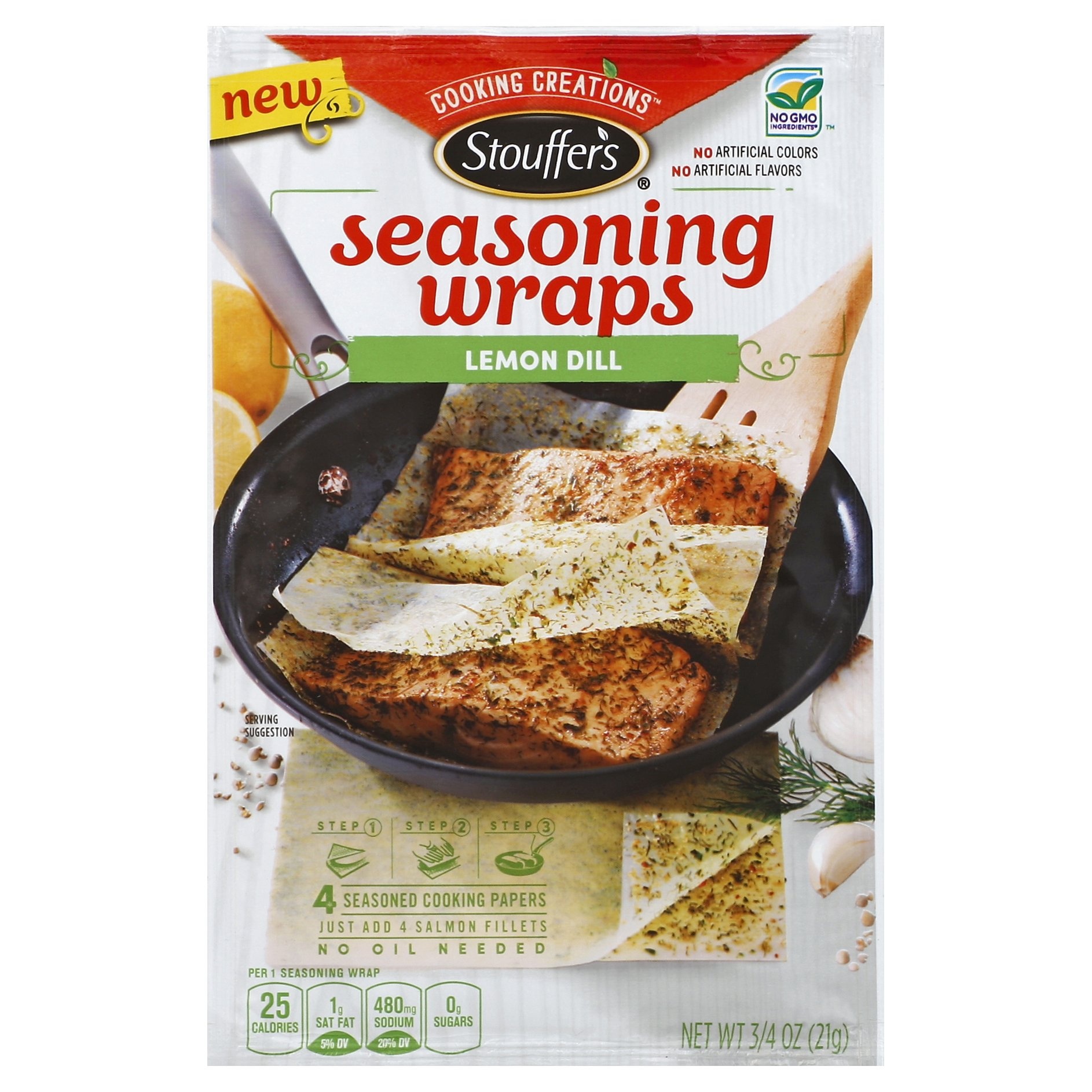 slide 1 of 8, Stouffer's Cooking Creations Lemon Dill Seasoning Wraps, 0.75 oz