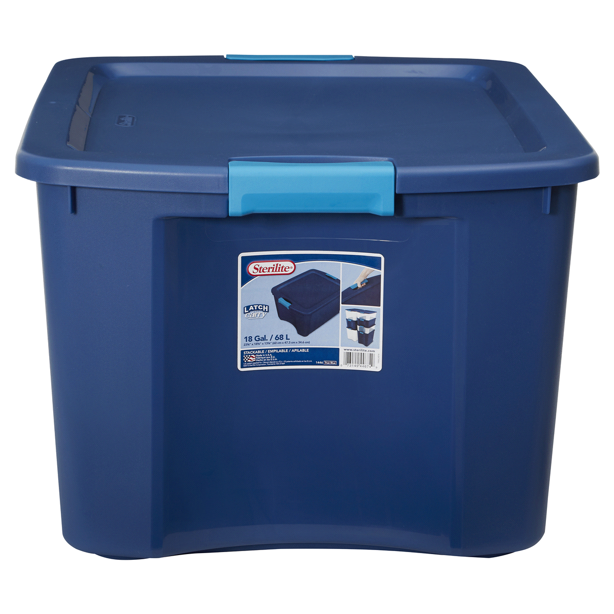 slide 2 of 6, Sterilite Latching Storage Tote - True Blue, 72 qt