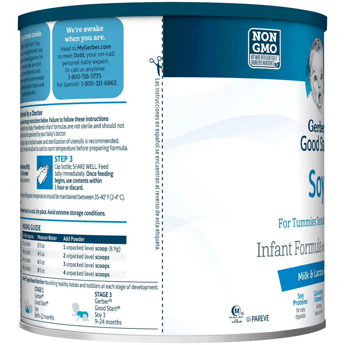 slide 3 of 4, Gerber Good Start Stage 1 Soy Non-GMO Powder Infant Formula, 25.7 oz