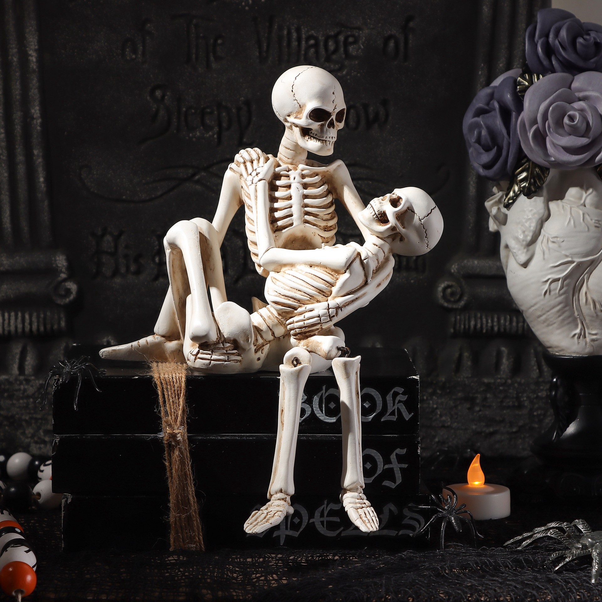 slide 6 of 6, 9.5" Skeleton Couple Hug Tabletop Decor By Ashland, 7.25 in x 3.75 in x 9.5 in