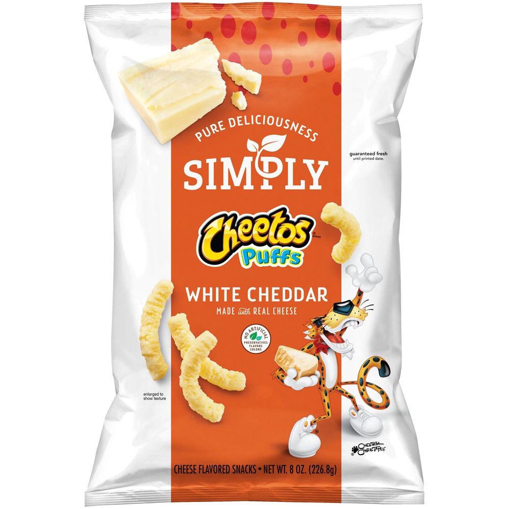 slide 2 of 5, Cheetos Cheese Flavored Snacks White Cheddar Puffs, 8 oz