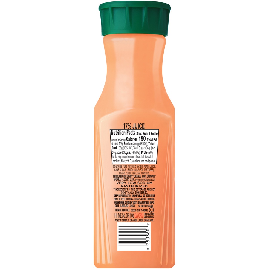 slide 2 of 4, Simply Peach Bottle, 11.5 fl oz, 1 ct