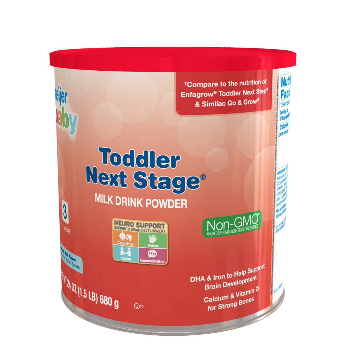 slide 2 of 3, Meijer Baby Stage 3 Toddler Non-GMO Formula, 24 oz