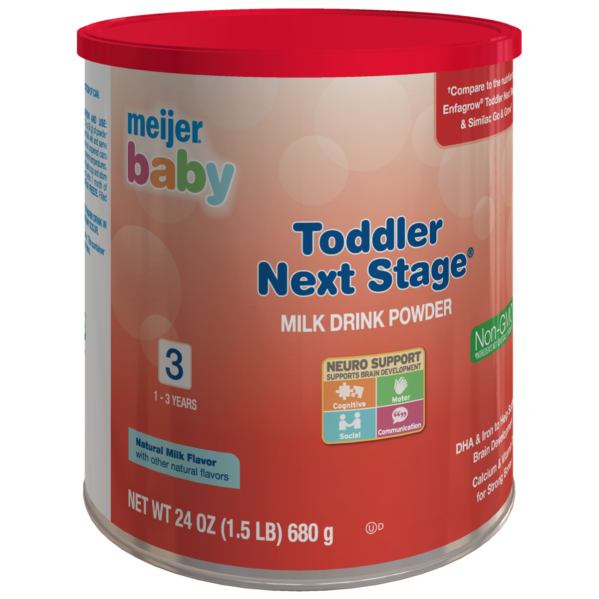 slide 3 of 3, Meijer Baby Stage 3 Toddler Non-GMO Formula, 24 oz