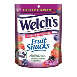 Welch's Berries 'N Cherries Fruit Snacks 8 oz Bag