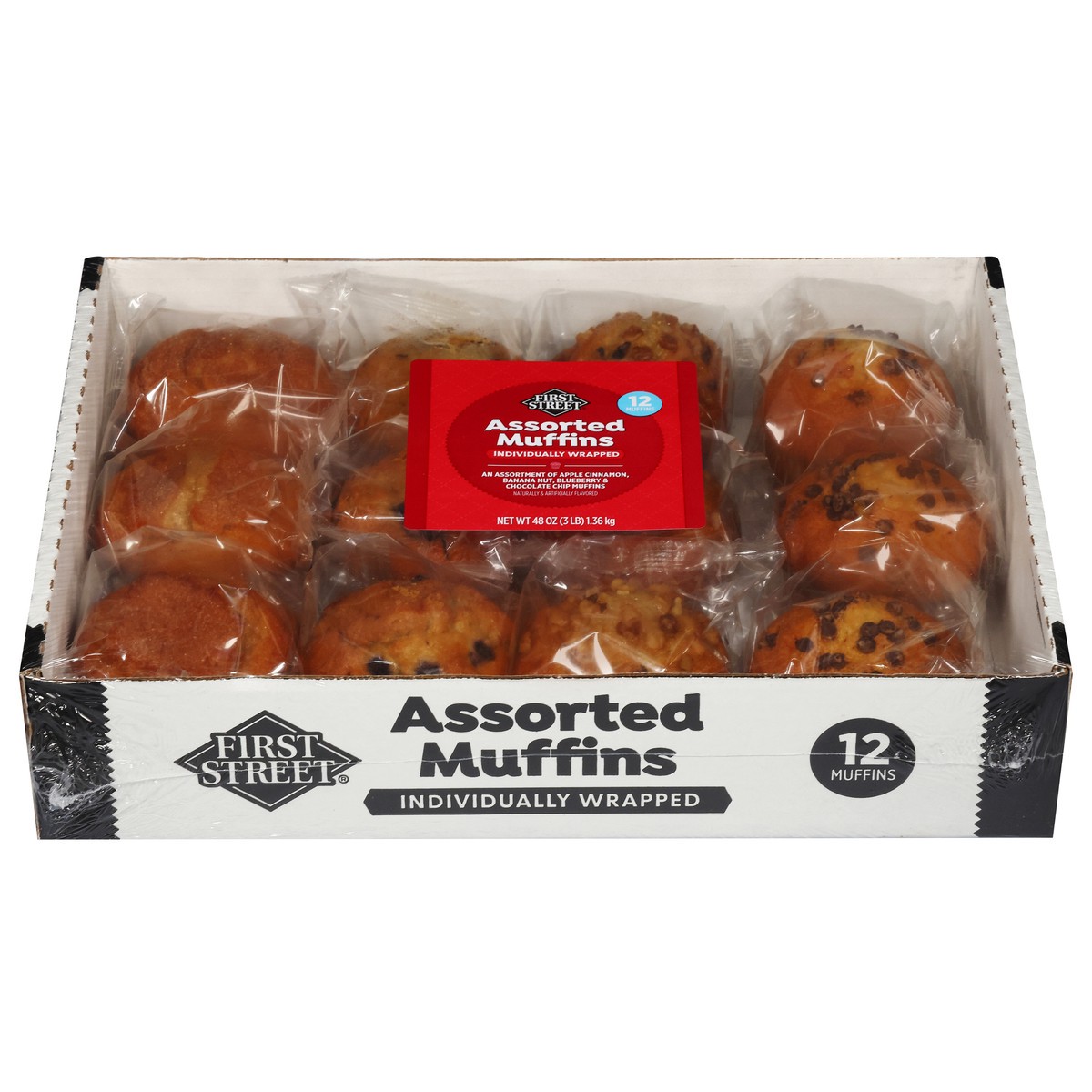 slide 12 of 14, First Street Large Muffins Iw, 48 oz