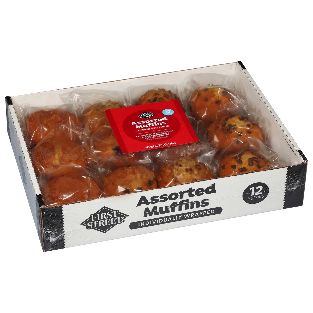 slide 10 of 14, First Street Large Muffins Iw, 48 oz